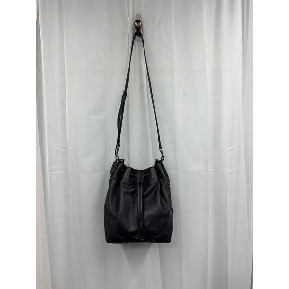 Coach Mickey Navy Blue Bucket Crossbody Leather Pebbled Shoulder Hobo Bag - Picture 2 of 14